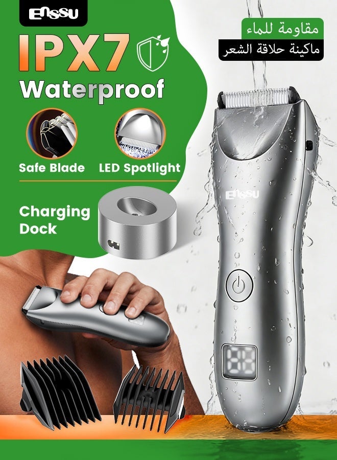 ENSSU Advanced Manscape for Men with BLADELOCK™ & LED Spotlight,Redefines Safe Body Hair Trimmer for Men. Engineered with a 6000 RPM Motor&LCD Display, This Trimmer for Men Offers Unmatched Tech-Driven Grooming. - Image 1